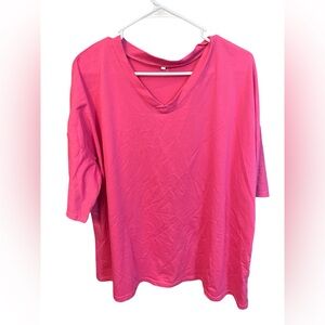 Women's Pink V-Neck Top - Size 2x